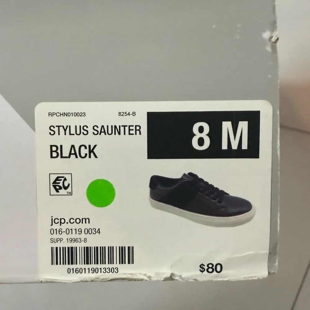Stylus Men's Saunter Suede Trim Sneakers Black Size 8